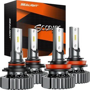 SEALIGHT H11/H9/H8 9005/HB3 LED Headlight Bulbs Kit, 60000 Lumens Super Bright L
